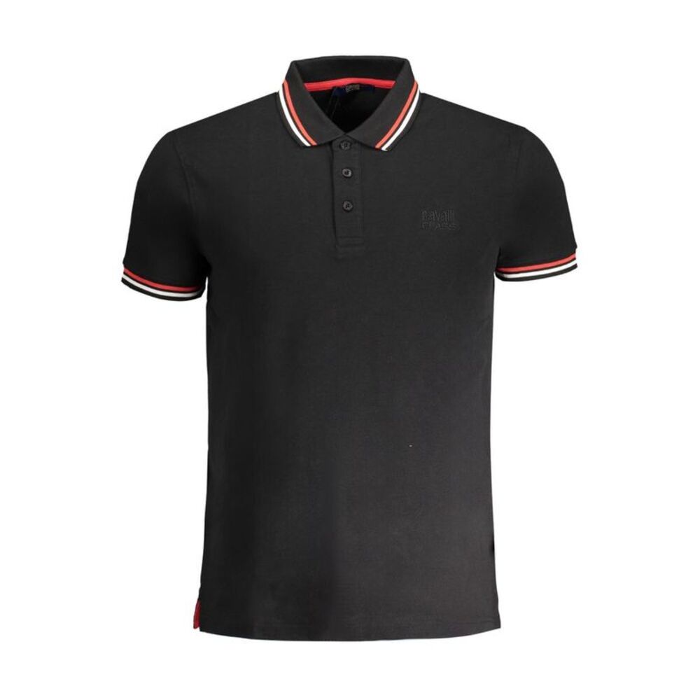Cavalli Class Black Cotton Men Polo Men's Shirt